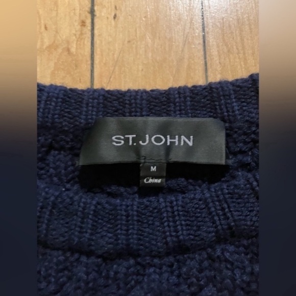 St. John Cable Knit Color Block Sweater - Picture 3 of 8
